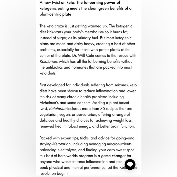 Ketotarian The (Mostly) Plant-Based Plan to Burn Fat Boost Your Energy Will Cole - Picture 3 of 8